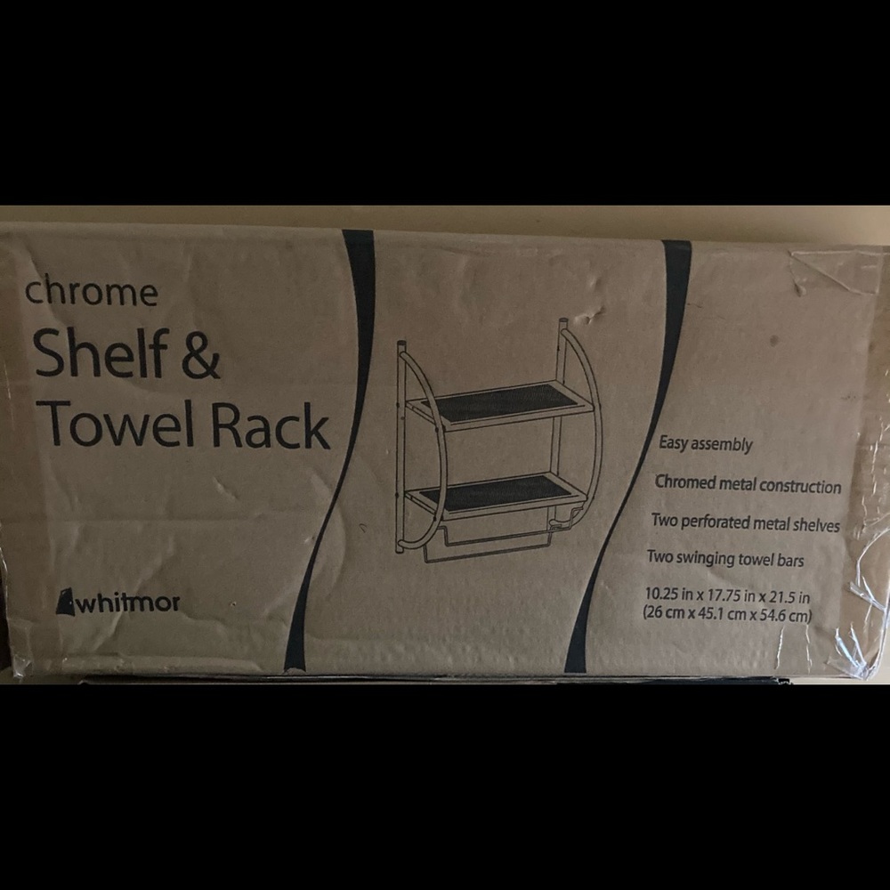 Chrome Shelf & Towel Rack (NIB)